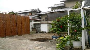 よしずの目隠し壁完成