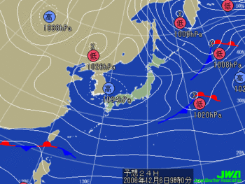 明日の気圧配置図