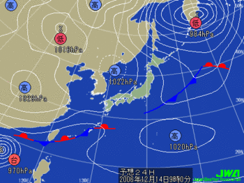 明日の気圧配置図