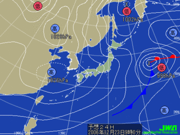 明日の気圧配置図