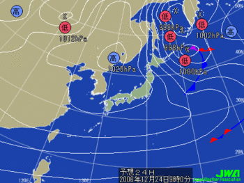 明日の気圧配置図
