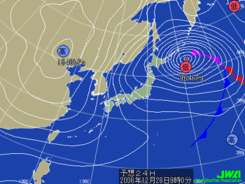 明日の気圧配置図