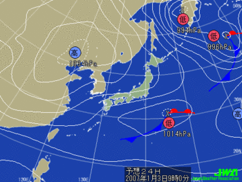 明日の気圧配置図