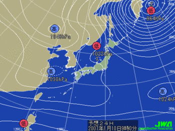 明日の気圧配置図