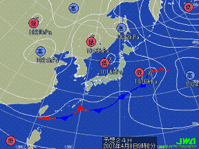 明日の気圧配置