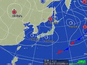明日の気圧配置図