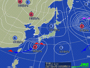 明日の気圧配置図