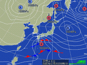 明日の気圧配置図