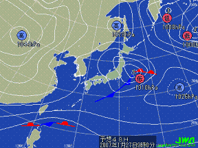 明日の気圧配置図