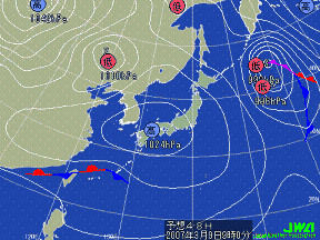 明日の気圧配置図