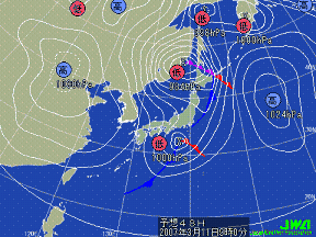 明日の気圧配置図