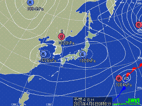 明日の気圧配置図