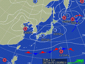 明日の気圧配置図
