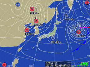明日の気圧配置図