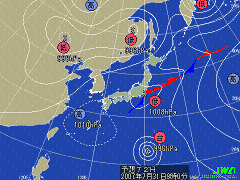 来週月曜の気圧配置図