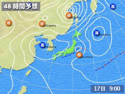 明日の気圧配置図