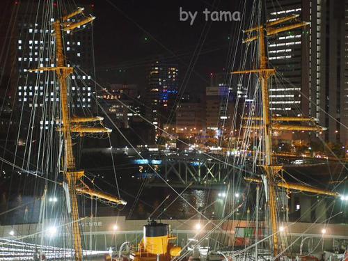 日本丸と夜景を眺めながら夕食♪ シェフズブイ 横浜ランドマークタワー店