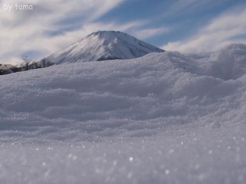 山中湖雪景色～♪　と　パノラマ写真