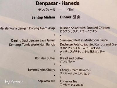 ガルーダの機内食♪