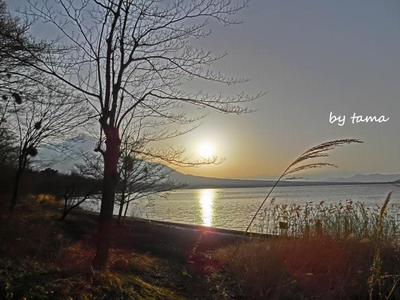 山中湖の夕日♪