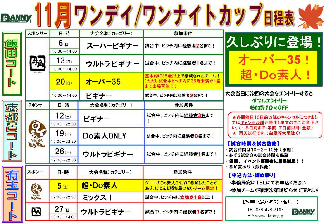 11月ワンディ・ワンナイトカップ