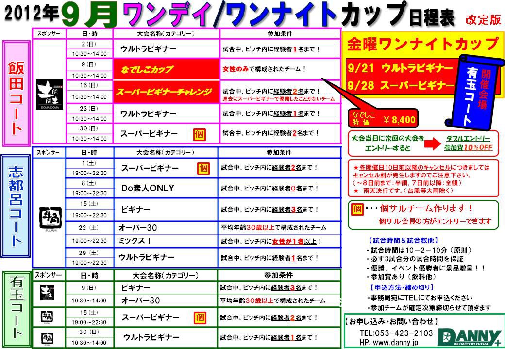 9月ワンデイ・ワンナイトカップ(改定版)