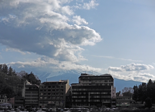 2017年2月8日の富士山 河口湖湖上からの眺め 2017年2月8日の富士山 河口湖湖上からの眺め