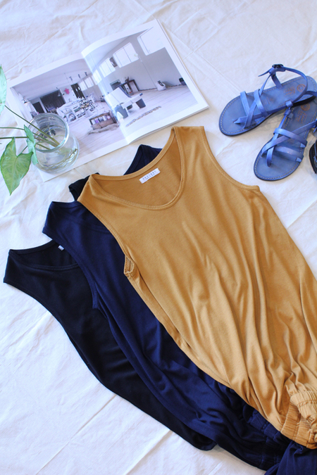 FACTORY バンブーコットンブラウジングタンクトップワンピース再入荷&新色 FACTORY バンブーコットンブラウジングタンクトップワンピース再入荷&新色