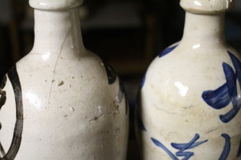 貧乏徳利・通い徳利・貸徳利・貸樽 (陶器製のとっくり・酒銘・酒屋の名前屋号入り・居酒屋) 貧乏徳利・通い徳利・貸徳利・貸樽 (陶器製のとっくり・酒銘・酒屋の名前屋号入り・居酒屋)