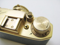 大和光機製　パックス・ゴールド　金色x緑革カメラ