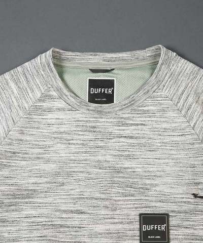 DUFFER BLACK LABEL:ヨリ杢ミニ裏毛 スラブボーダー Tシャツ DUFFER BLACK LABEL:ヨリ杢ミニ裏毛 スラブボーダー Tシャツ