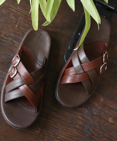 ダブルバックルツートンサンダル/メンズメルローズ(MENS MELROSE) ダブルバックルツートンサンダル/メンズメルローズ(MENS MELROSE)