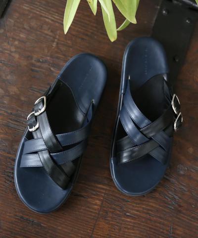 ダブルバックルツートンサンダル/メンズメルローズ(MENS MELROSE) ダブルバックルツートンサンダル/メンズメルローズ(MENS MELROSE)