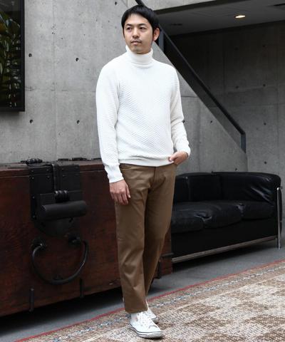 サテンストレッチ裏起毛スリムテーパードパンツ/MENS MELROSE サテンストレッチ裏起毛スリムテーパードパンツ/MENS MELROSE