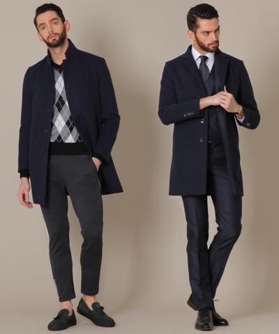 ポリエステルメルトンチェスターフィールドコート/MENS MELROSE(メンズメルローズ) ポリエステルメルトンチェスターフィールドコート/MENS MELROSE(メンズメルローズ)