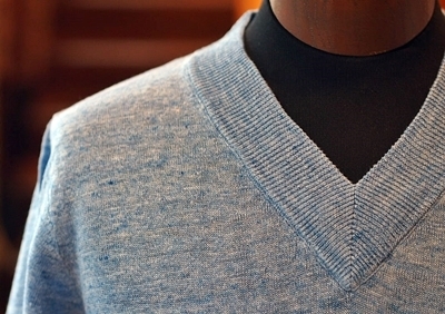 FRENCH LINEN V-NECK S/SL KNIT:フレンチリネン半袖ニット/DUFFER FRENCH LINEN V-NECK S/SL KNIT:フレンチリネン半袖ニット/DUFFER