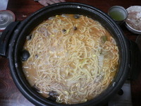 お鍋の残りをラーメンに
