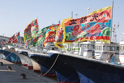 舞阪しらす船 大漁のフライキの海