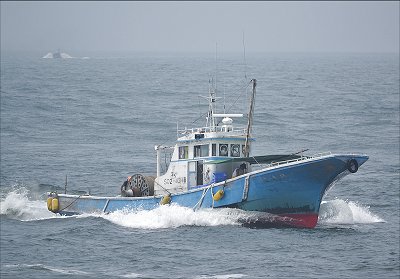 舞阪港 日高丸の波飛沫