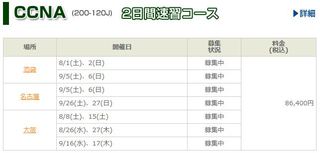 CCNA 2日間　速習コース　登場！！