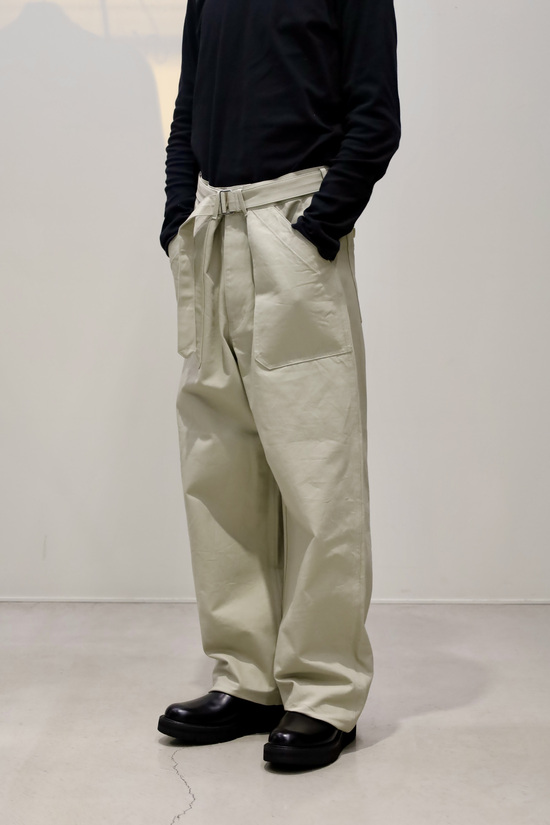 22SS AURALEE FX CHINO BELTED PANT - ワークパンツ