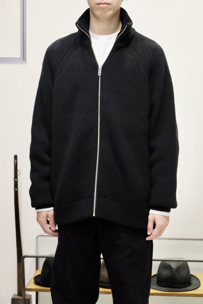 THE RERACS BULKY CASHMERE/SILK DRIVERS KNIT BLACK│Ambiance