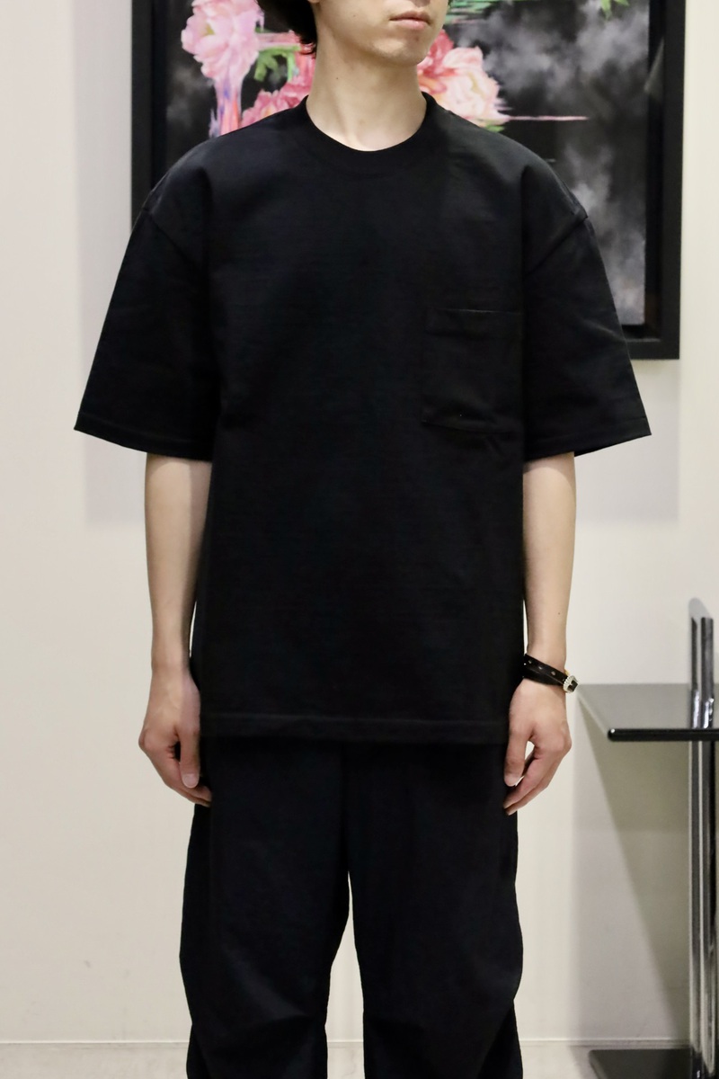 AURALEE Heavy Weight Tee BLACK