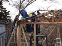 木工小屋制作（屋根はり）