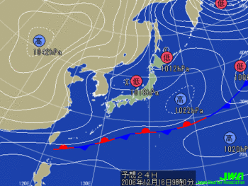 明日の気圧配置図