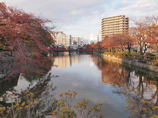 紅葉のお堀　小田原城