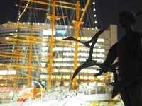 帆船日本丸と夜景　横浜みなとみらい