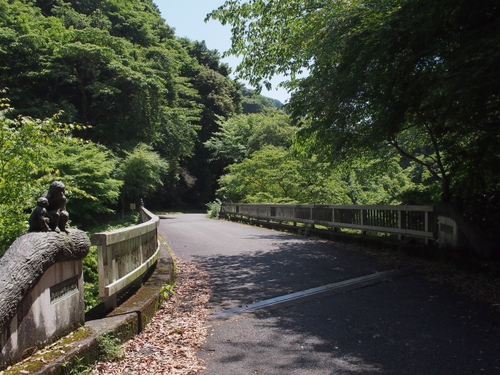 可愛い動物に出会える山の中の静かな橋