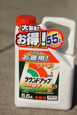 １回目の除草剤を散布