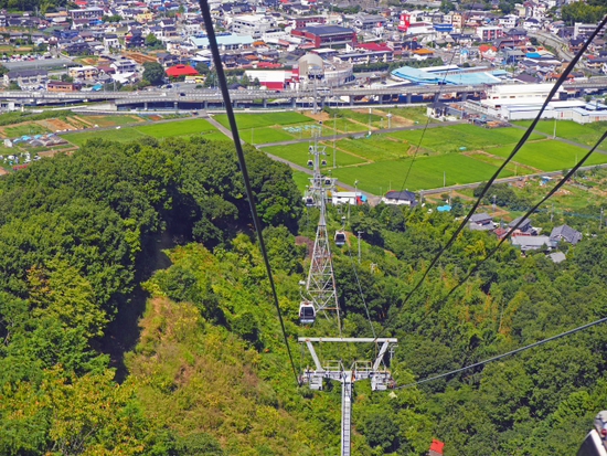 久々に乗ったけど　なかなかスリル満点　伊豆の国パノラマパーク　ロープウェイ
